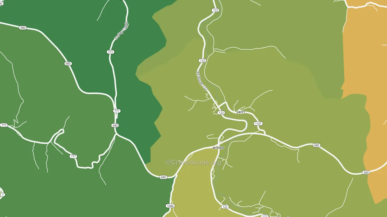 Drift, KY Map of Drug-Related Crime Rates
