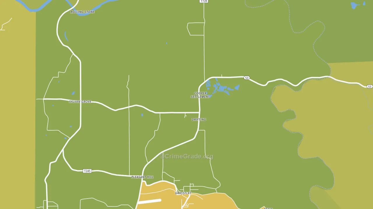 Drifting, PA Map of Drug-Related Crime Rates
