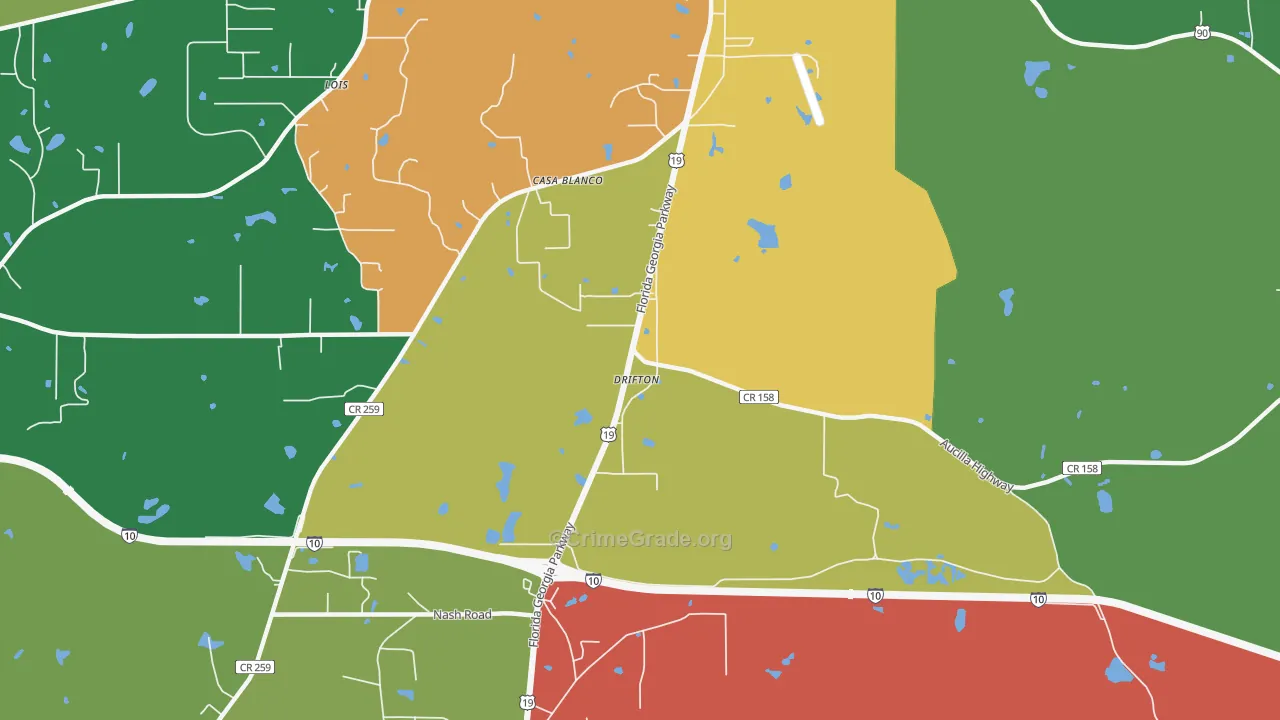 Drifton, FL Map of Drug-Related Crime Rates