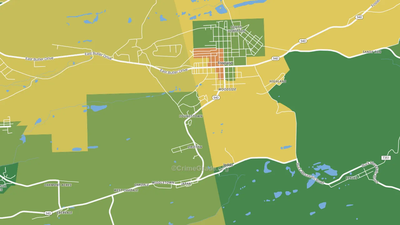 Drifton, PA Map of Drug-Related Crime Rates