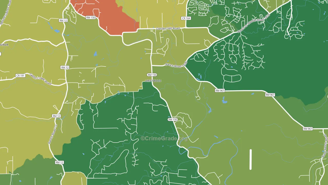 Driftwood, TX Map of Drug-Related Crime Rates