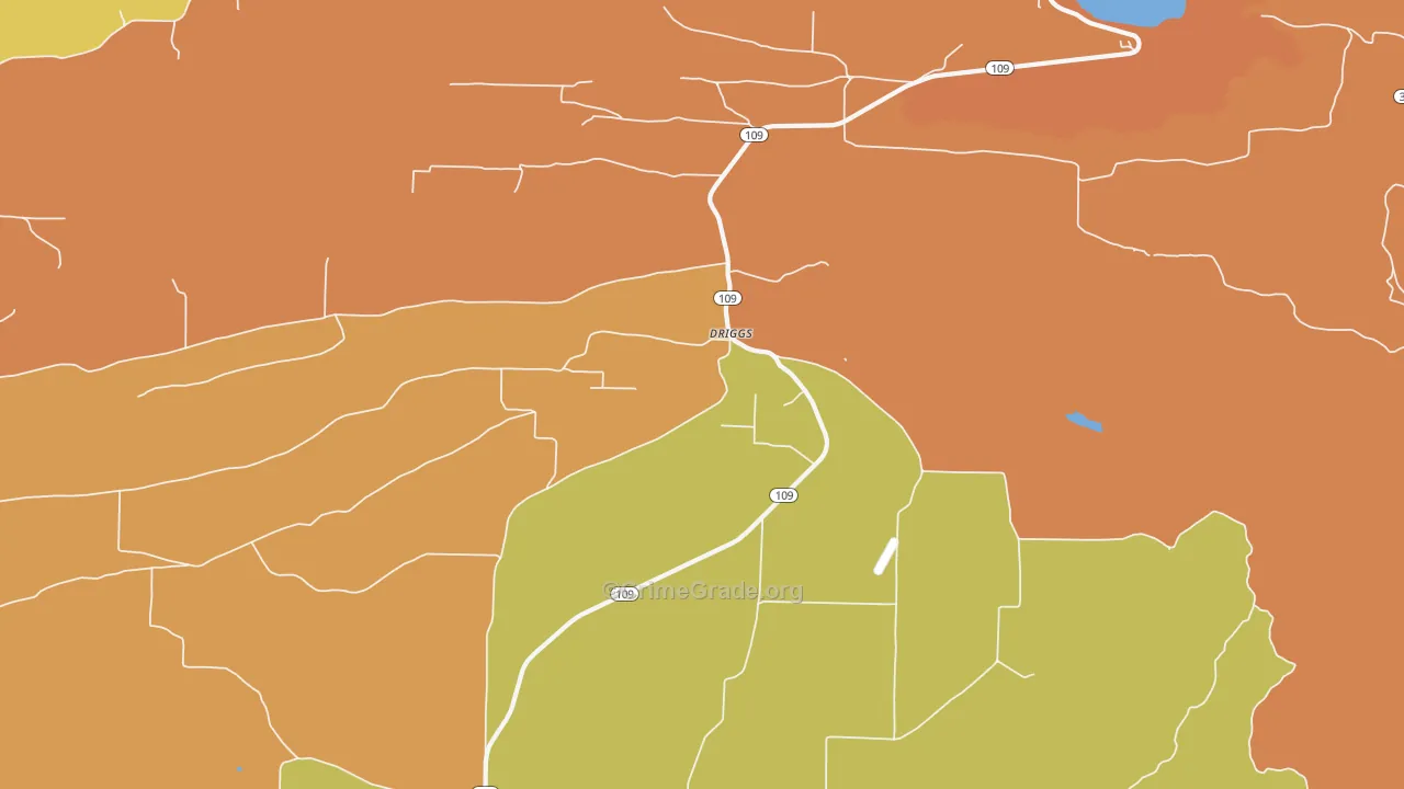 Driggs, AR Map of Drug-Related Crime Rates