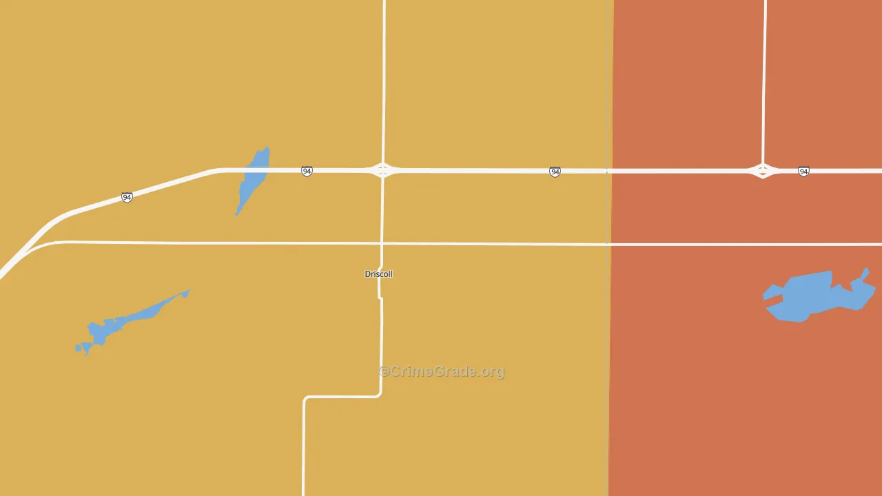 Driscoll, ND Map of Drug-Related Crime Rates