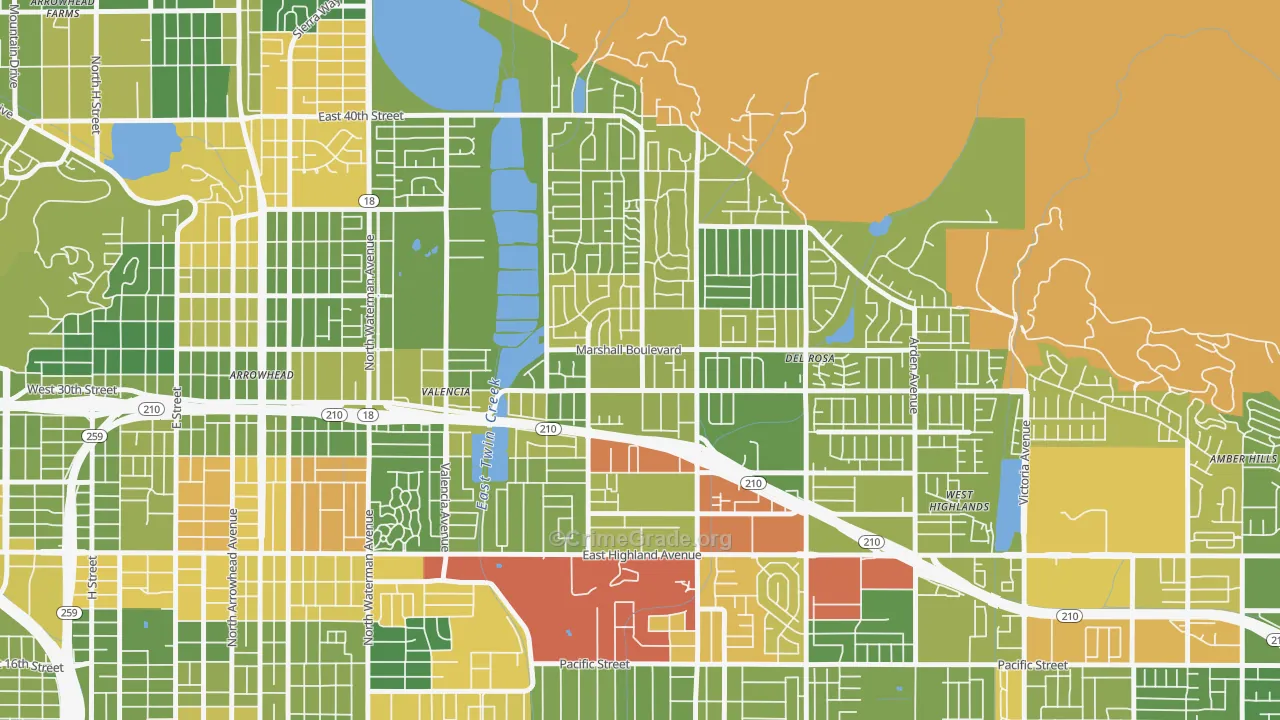 Drnag, San Bernardino, CA Map of Drug-Related Crime Rates