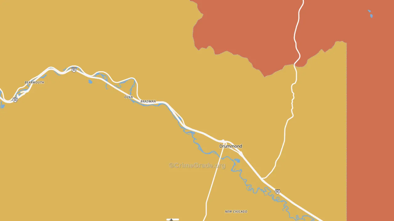 Drummond, MT Map of Drug-Related Crime Rates