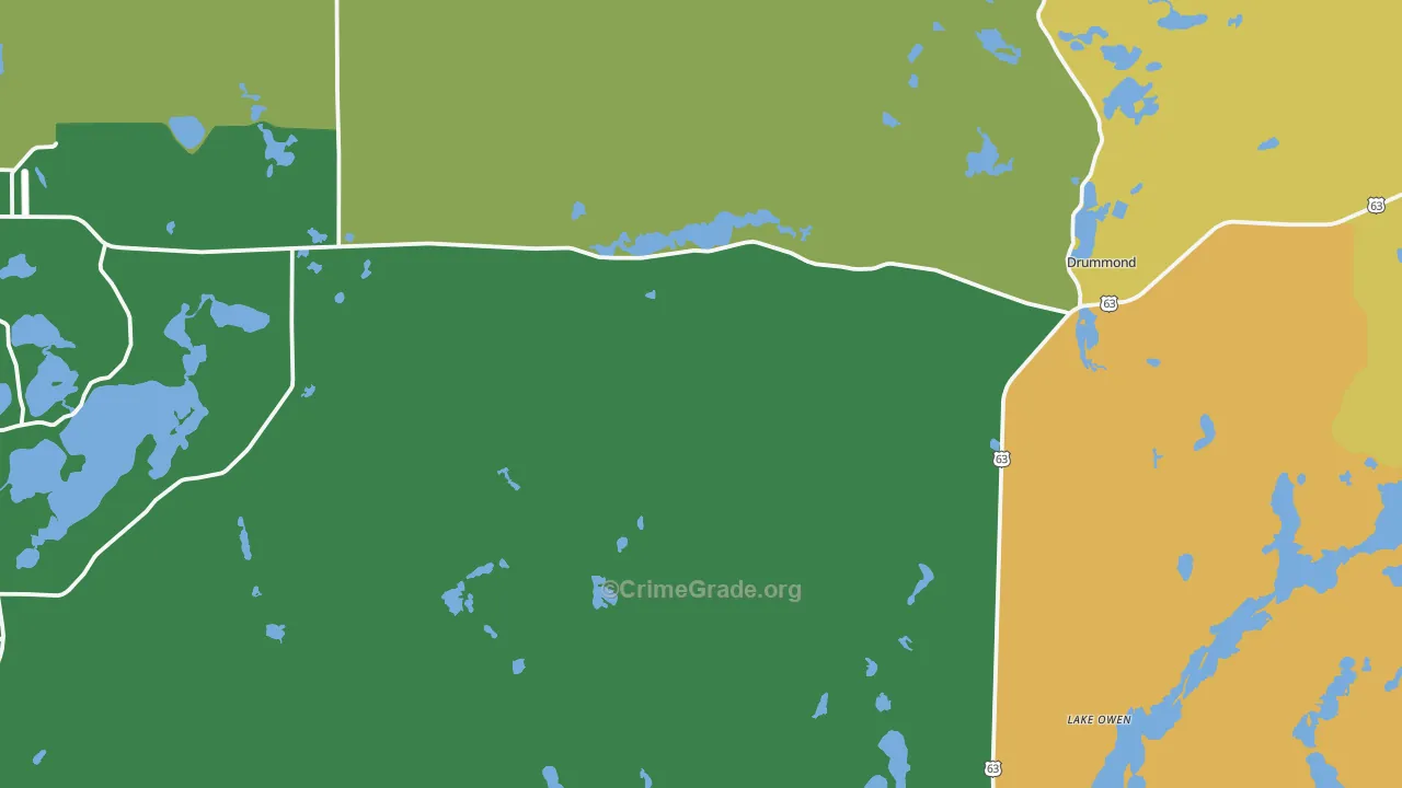 Drummond, WI Map of Drug-Related Crime Rates