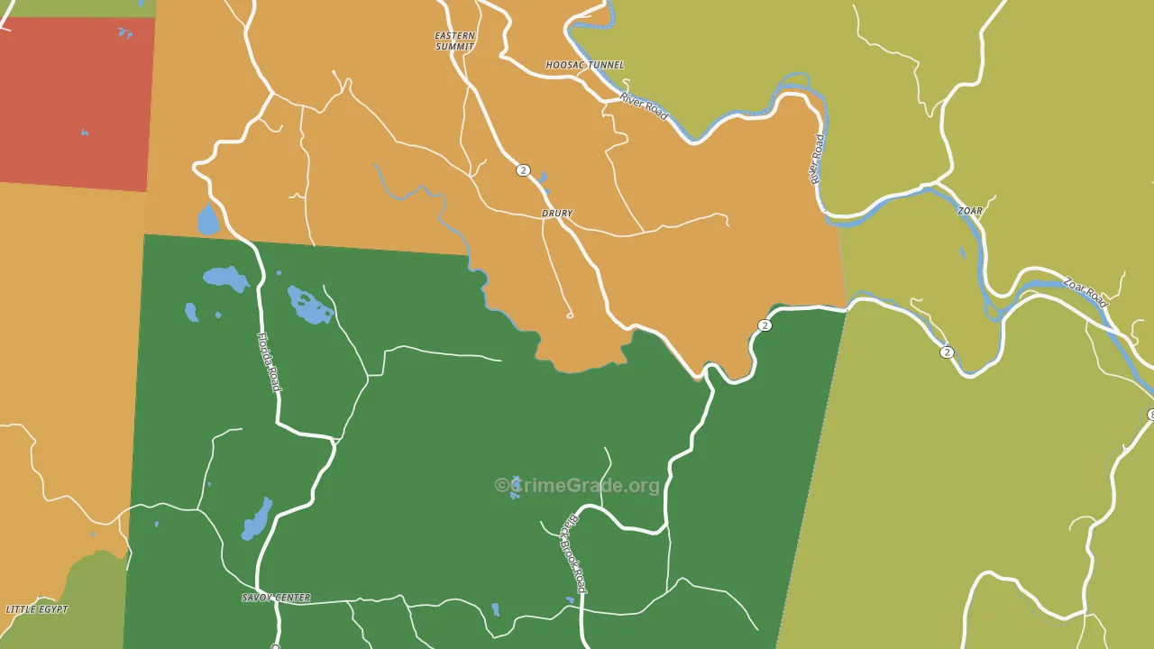 Drury, MA Map of Drug-Related Crime Rates