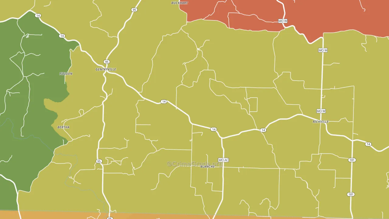 Drury, MO Map of Drug-Related Crime Rates