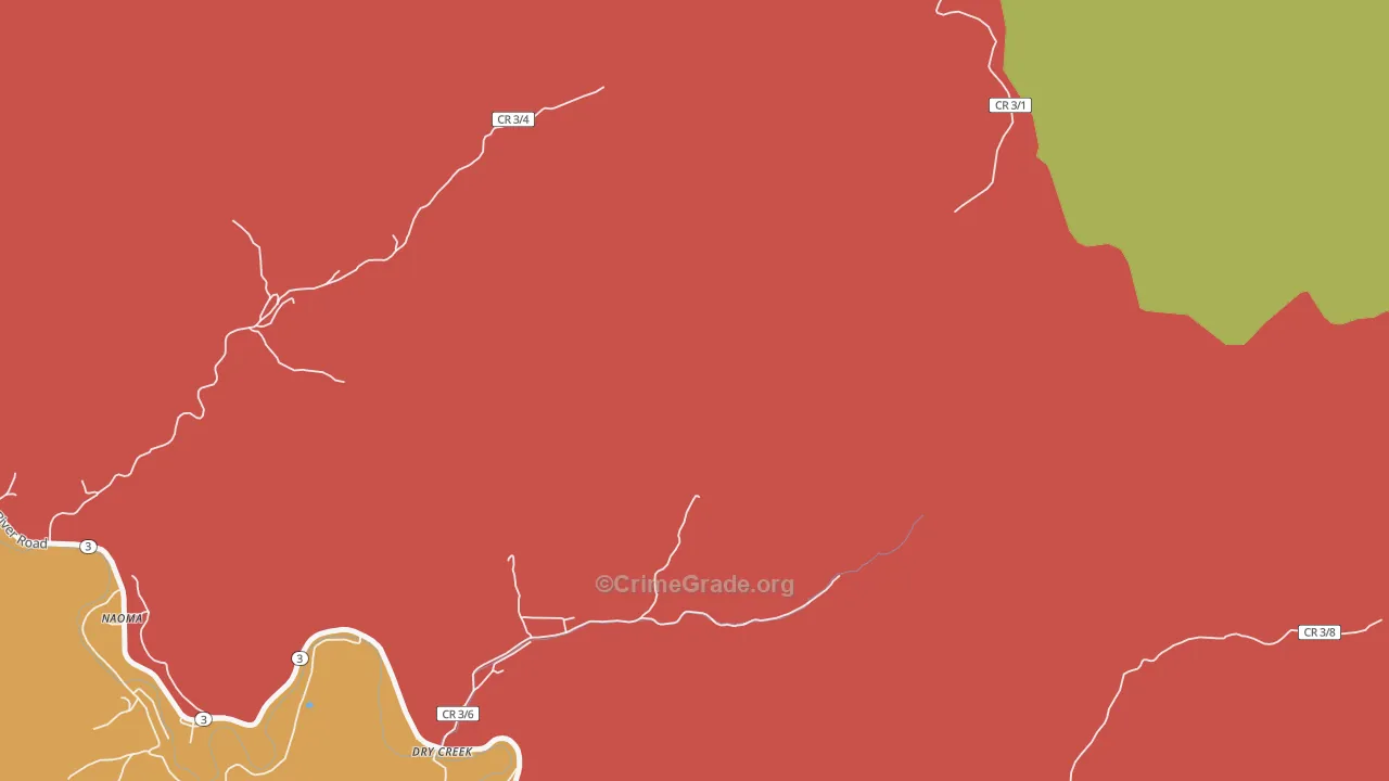 Dry Creek, WV Map of Drug-Related Crime Rates