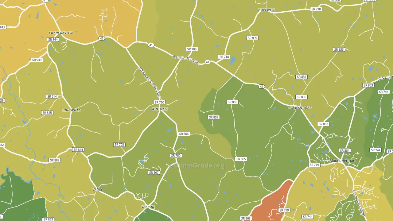 Dry Fork, VA Map of Drug-Related Crime Rates