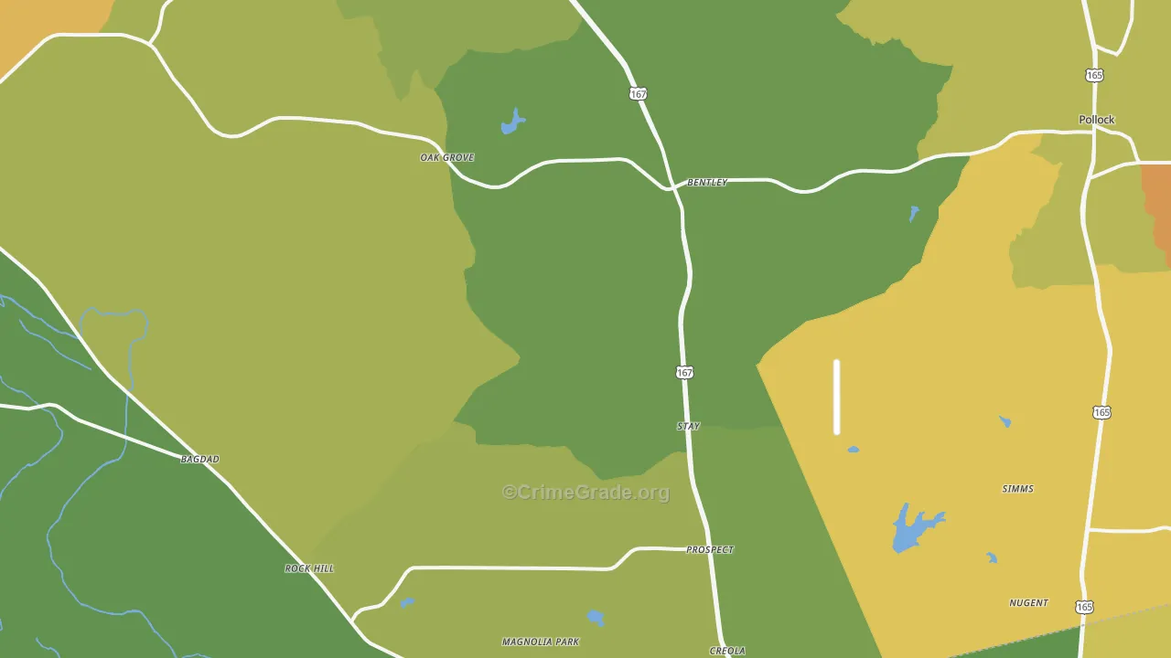 Dry Prong, LA Map of Drug-Related Crime Rates
