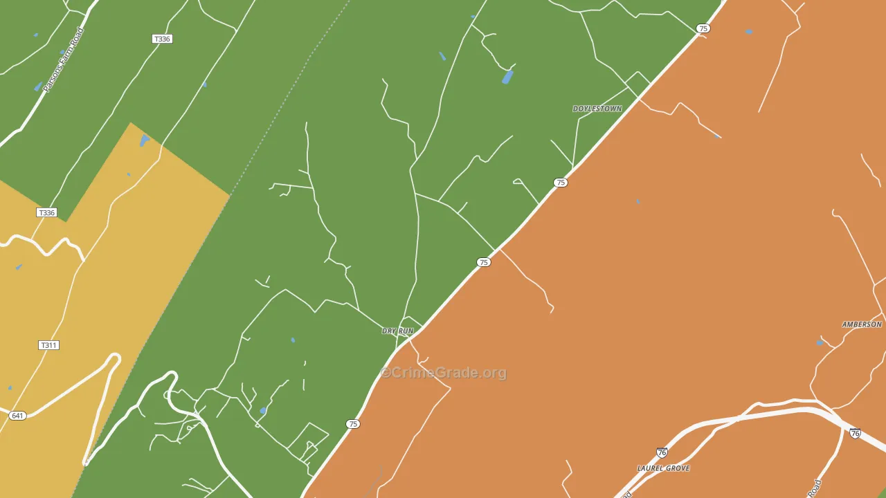 Dry Run, PA Map of Drug-Related Crime Rates