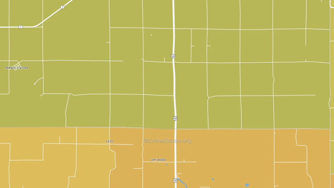 Dry Wood, KS Map of Drug-Related Crime Rates
