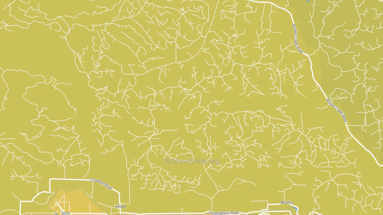 Dryad, WA Map of Drug-Related Crime Rates