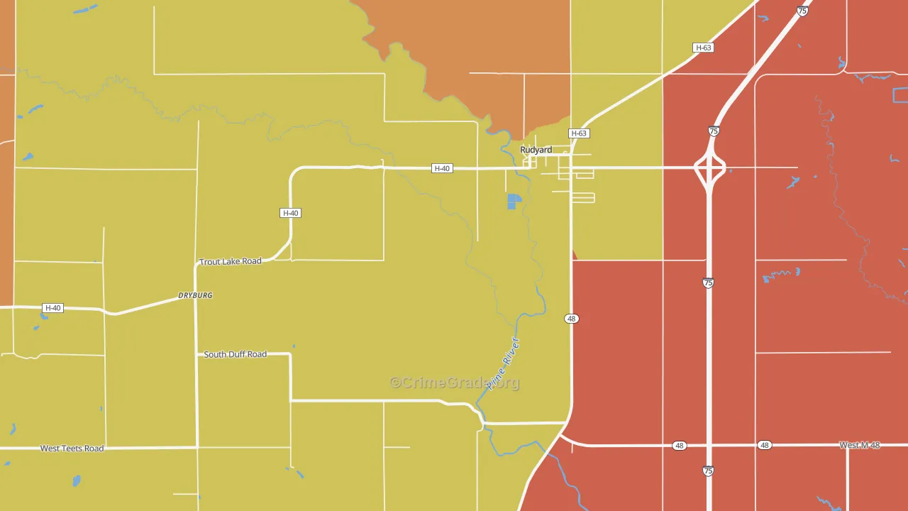 Dryburg, MI Map of Drug-Related Crime Rates