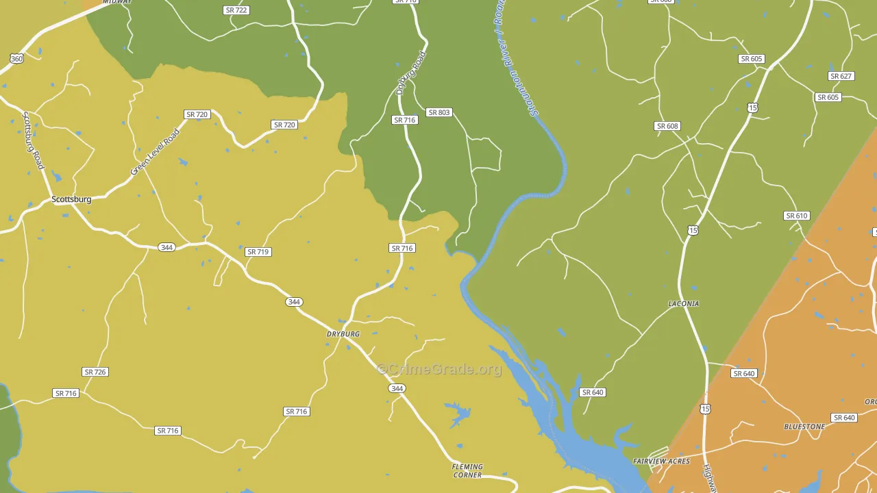 Dryburg, VA Map of Drug-Related Crime Rates