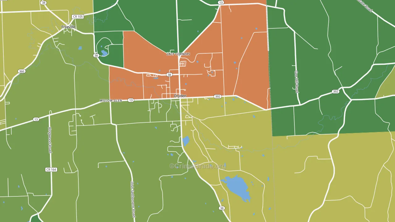 Dryden, NY Map of Drug-Related Crime Rates