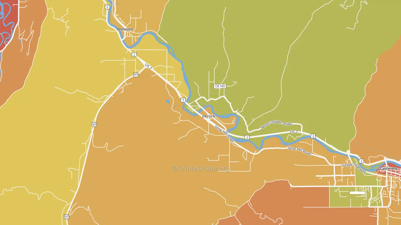 Dryden, WA Map of Drug-Related Crime Rates