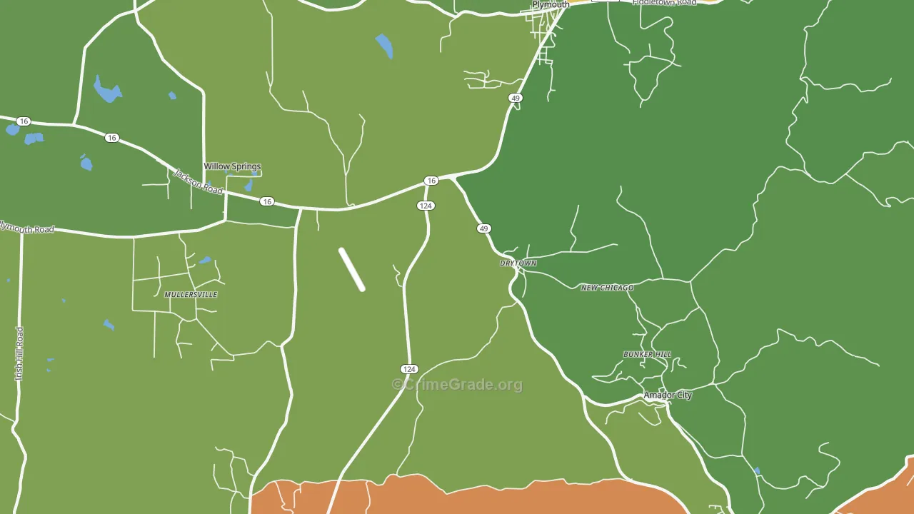 Drytown, CA Map of Drug-Related Crime Rates