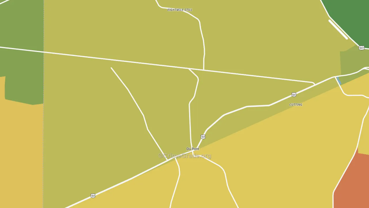 Du Pont, GA Map of Drug-Related Crime Rates