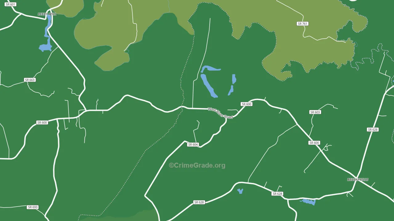 Duane, VA Map of Drug-Related Crime Rates