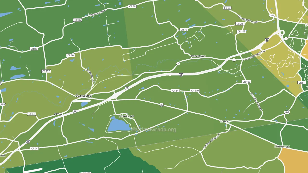 Duanesburg, NY Map of Drug-Related Crime Rates