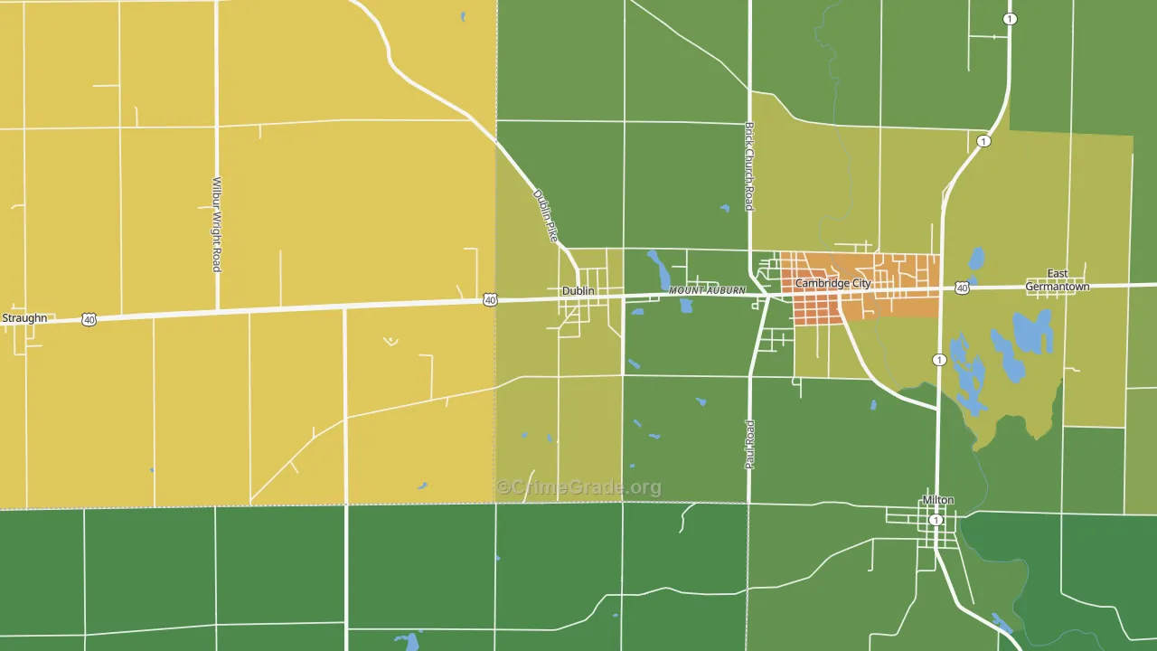 Dublin, IN Map of Drug-Related Crime Rates