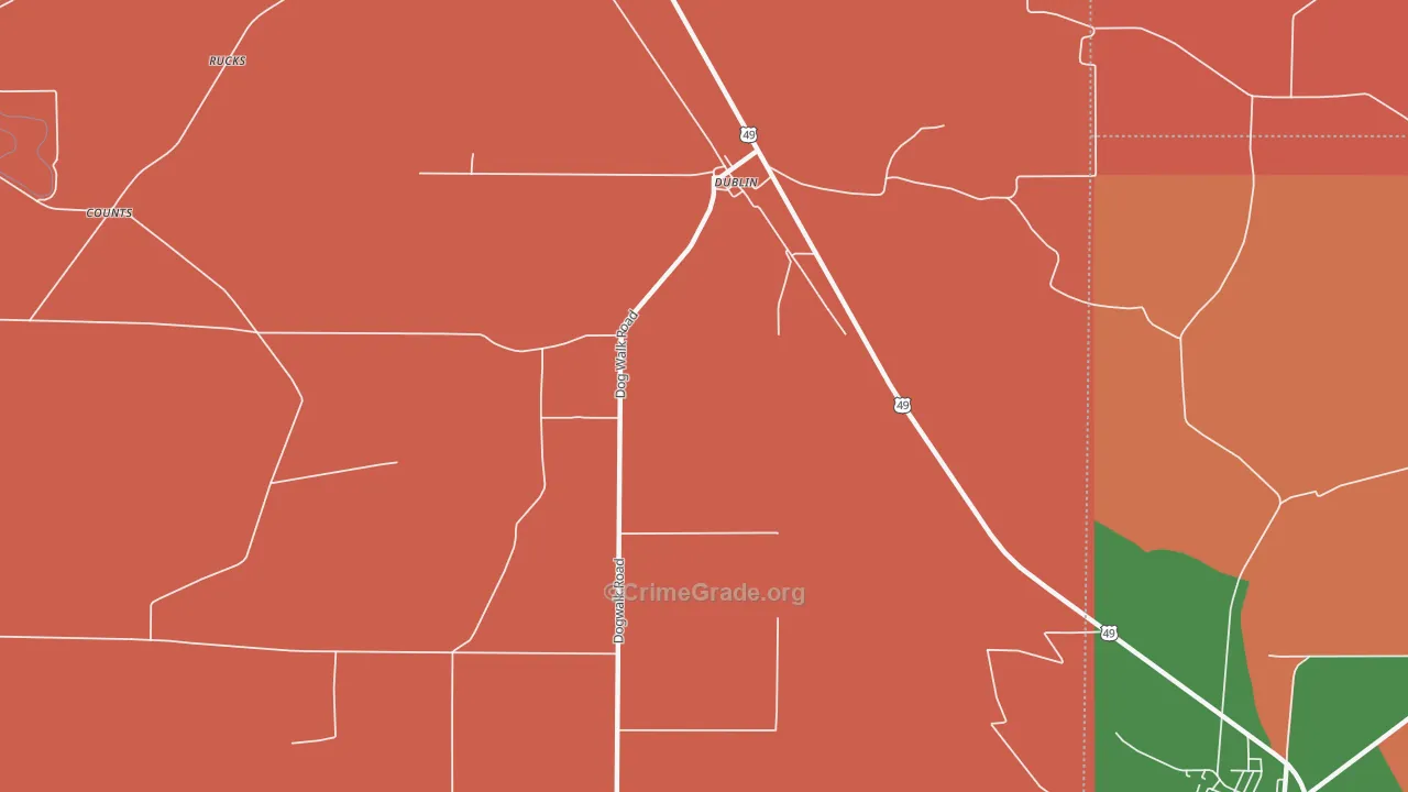 Dublin, MS Map of Drug-Related Crime Rates