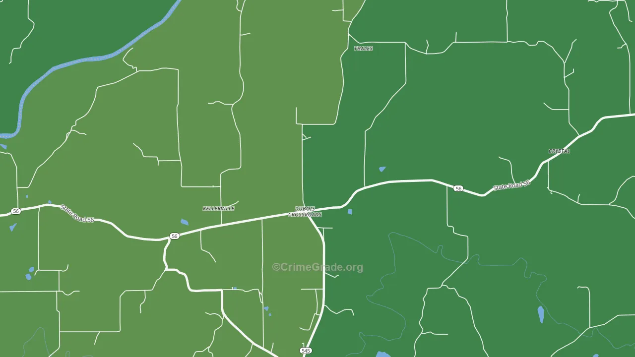 Dubois Crossroads, IN Map of Drug-Related Crime Rates