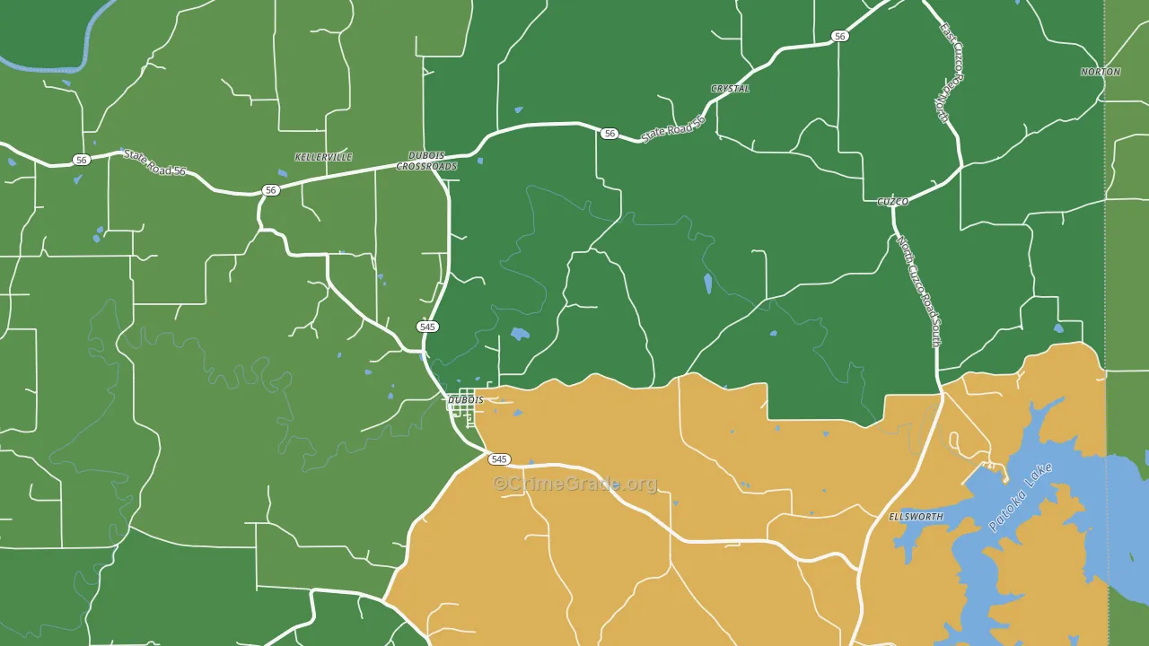 Dubois, IN Map of Drug-Related Crime Rates