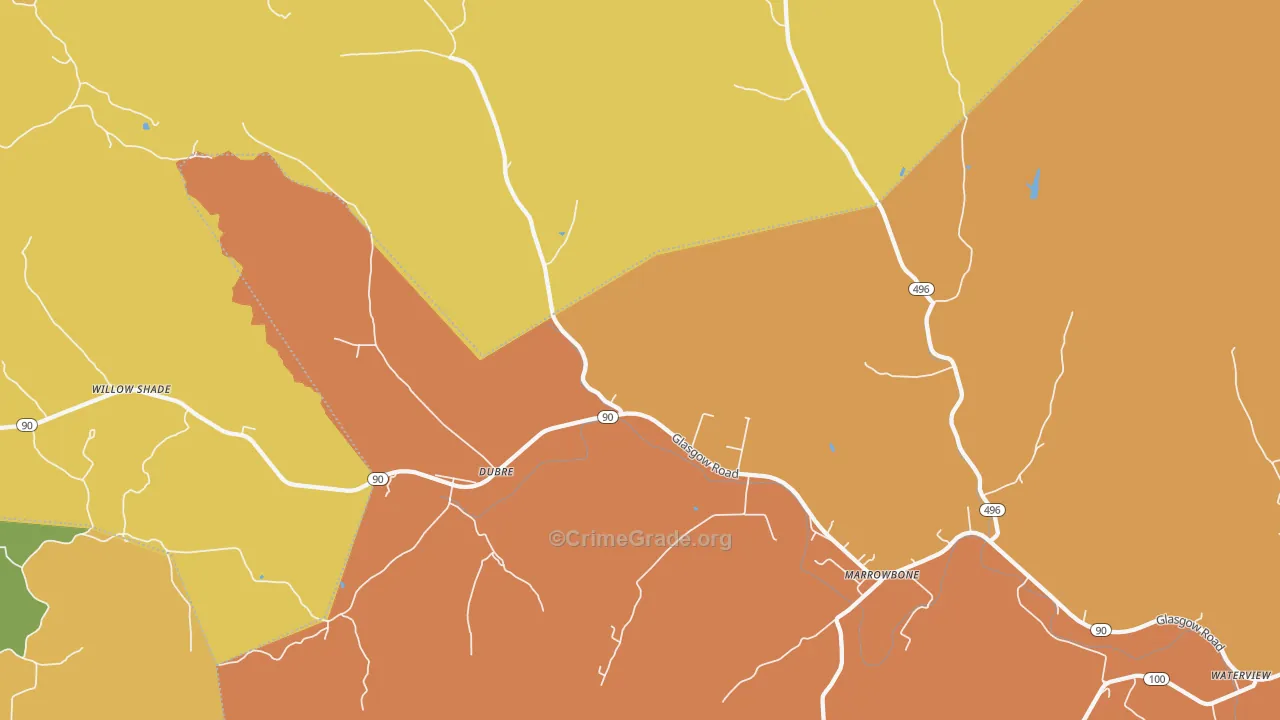Dubre, KY Map of Drug-Related Crime Rates