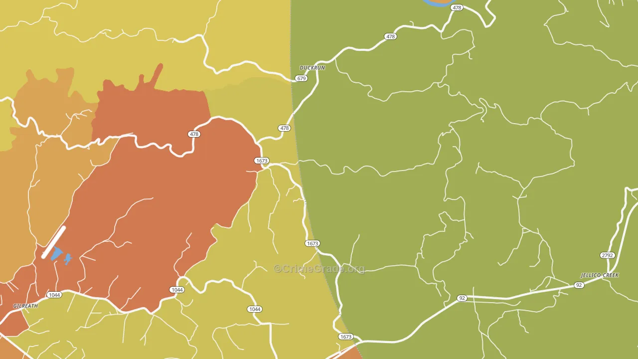 Duckrun, KY Map of Drug-Related Crime Rates
