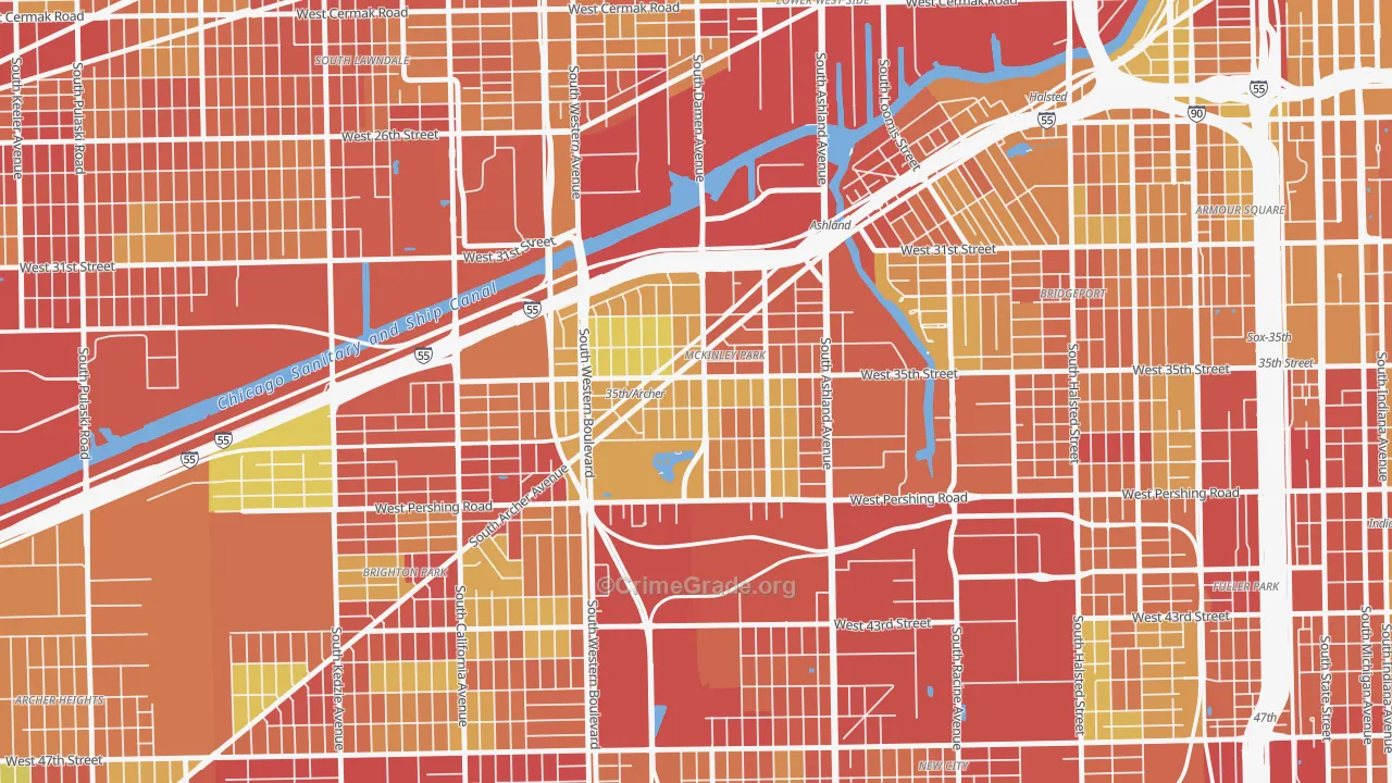 Ducktown, Chicago, IL Map of Drug-Related Crime Rates
