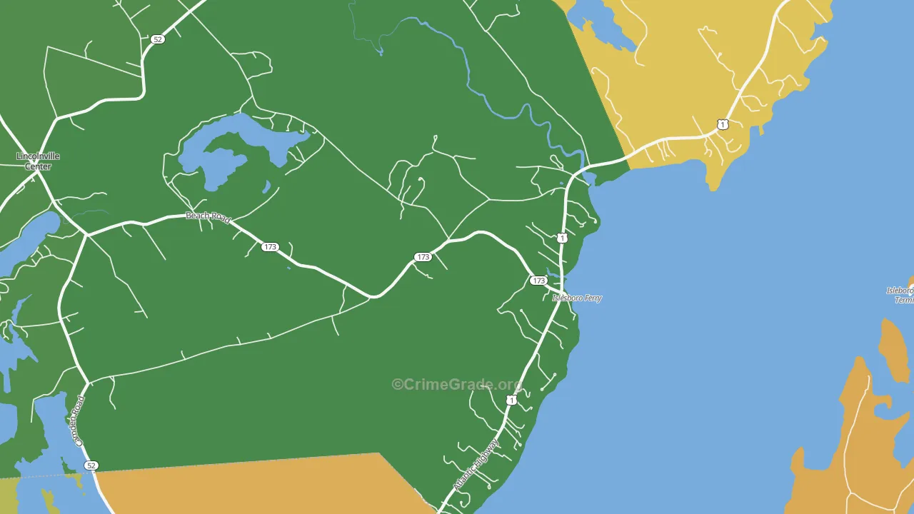 Ducktrap, ME Map of Drug-Related Crime Rates