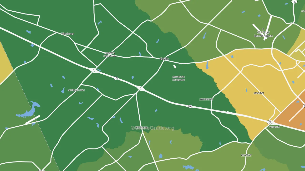 Dudley, GA Map of Drug-Related Crime Rates