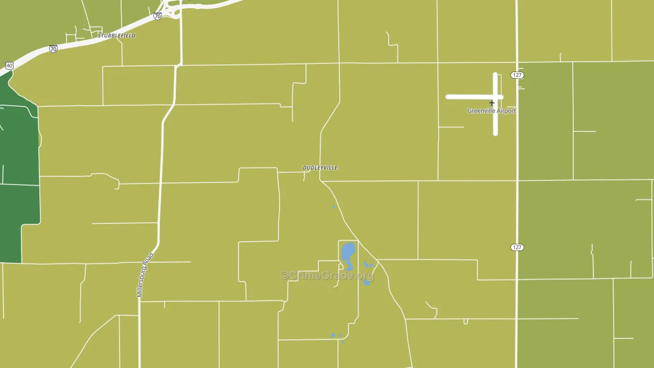 Dudleyville, IL Map of Drug-Related Crime Rates