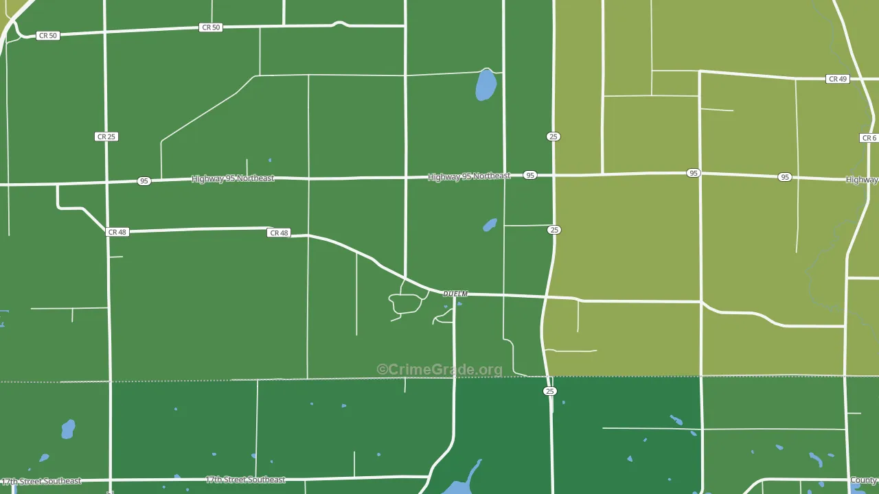 Duelm, MN Map of Drug-Related Crime Rates