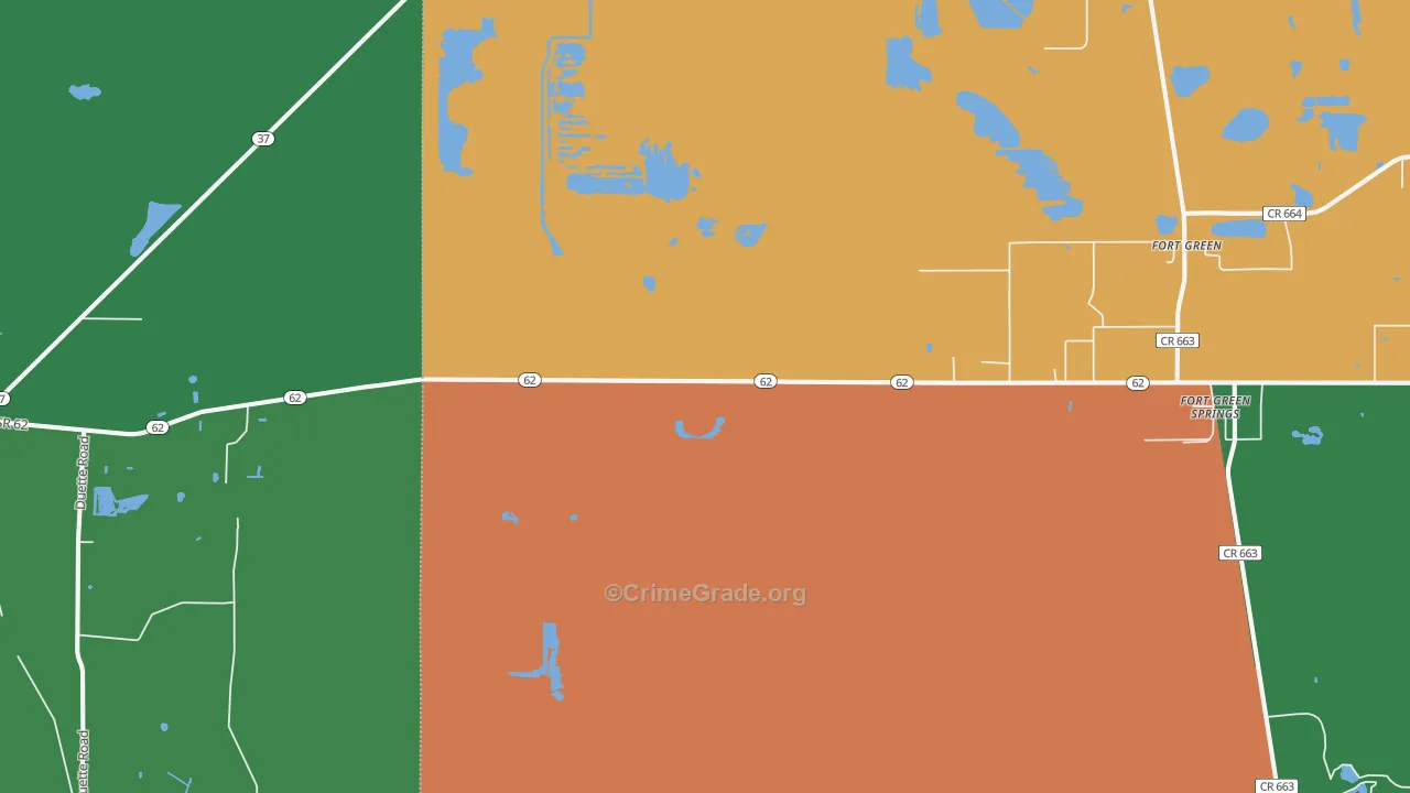 Duette, FL Map of Drug-Related Crime Rates