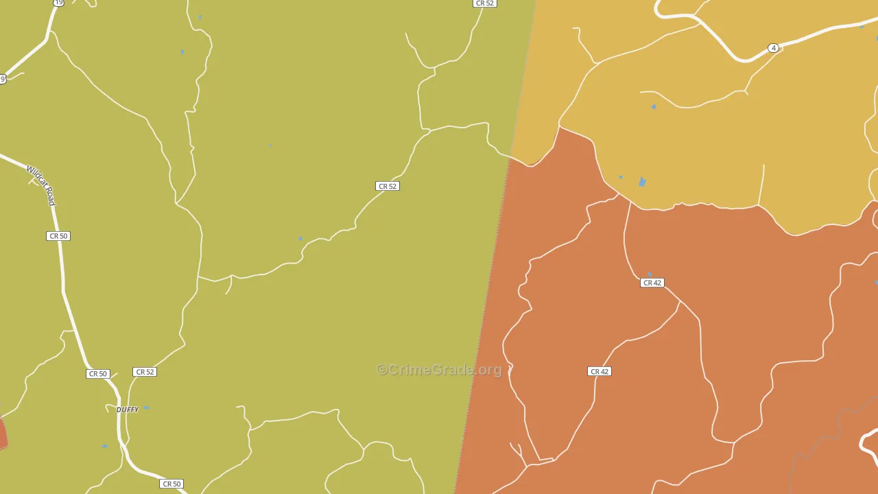 Duffy, WV Map of Drug-Related Crime Rates