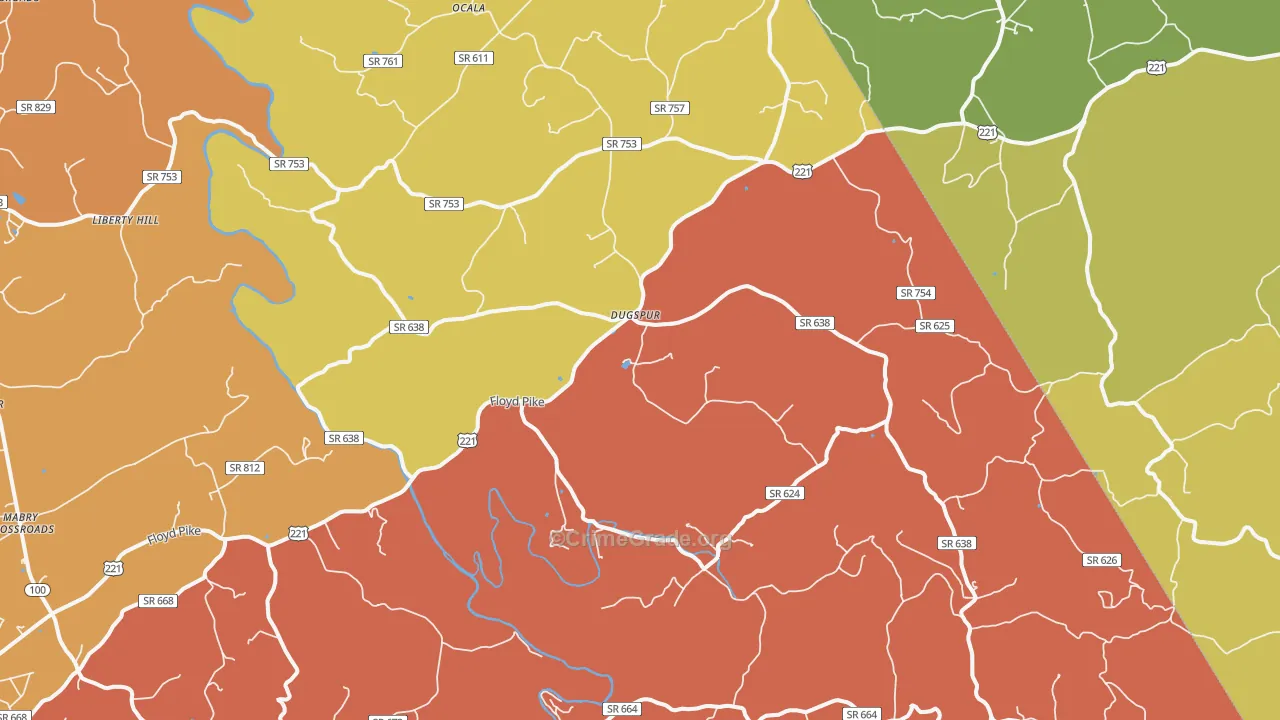 Dugspur, VA Map of Drug-Related Crime Rates