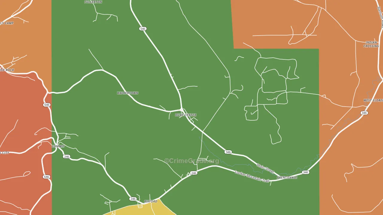 Duke Center, PA Map of Drug-Related Crime Rates