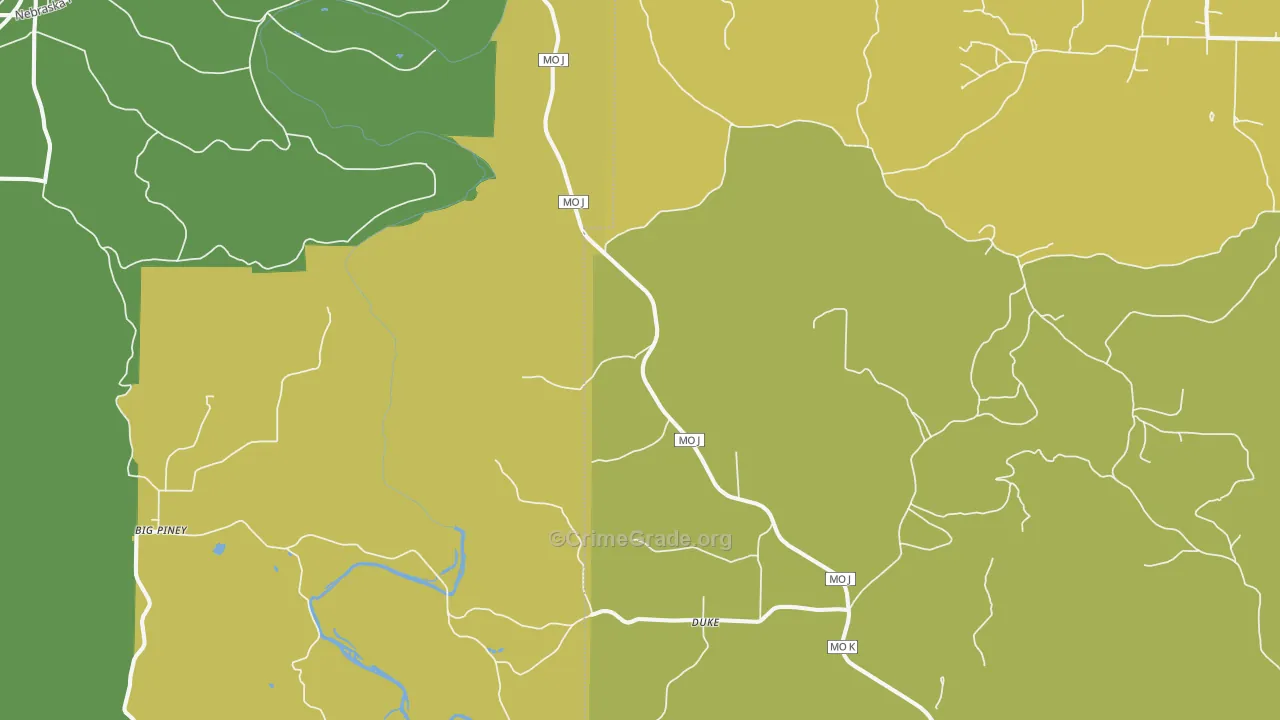 Duke, MO Map of Drug-Related Crime Rates