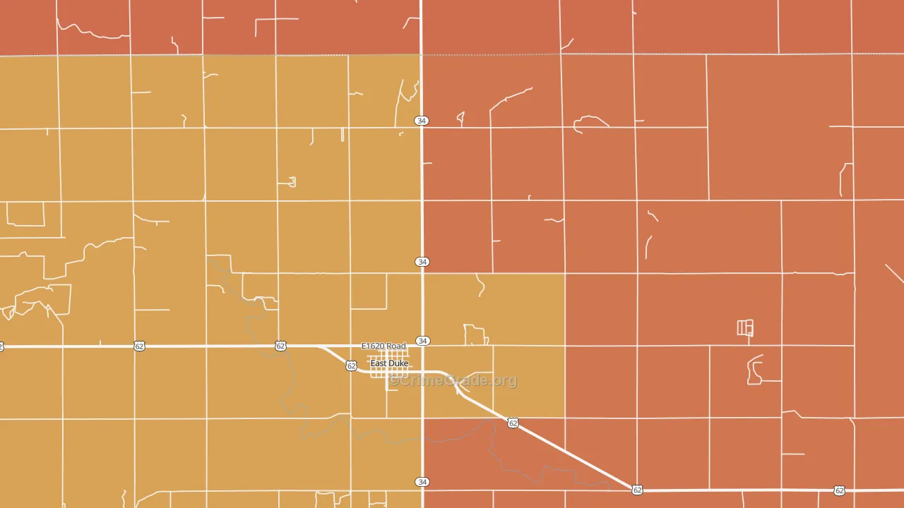 Duke, OK Map of Drug-Related Crime Rates