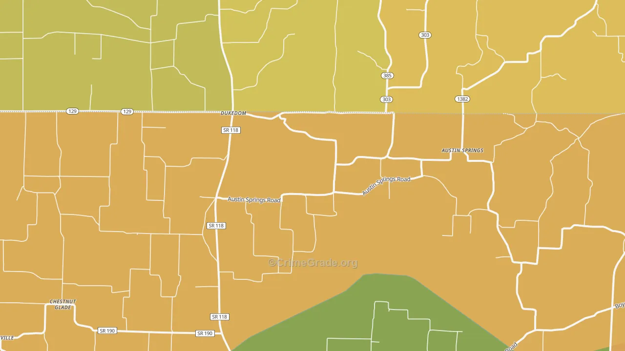 Dukedom, TN Map of Drug-Related Crime Rates