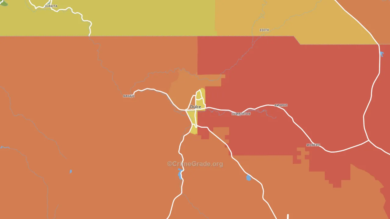 Dulce, NM Map of Drug-Related Crime Rates