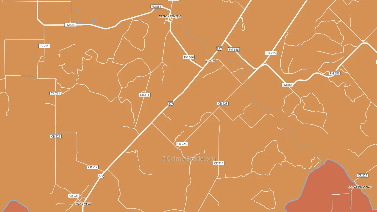 Dulin, TX Map of Drug-Related Crime Rates