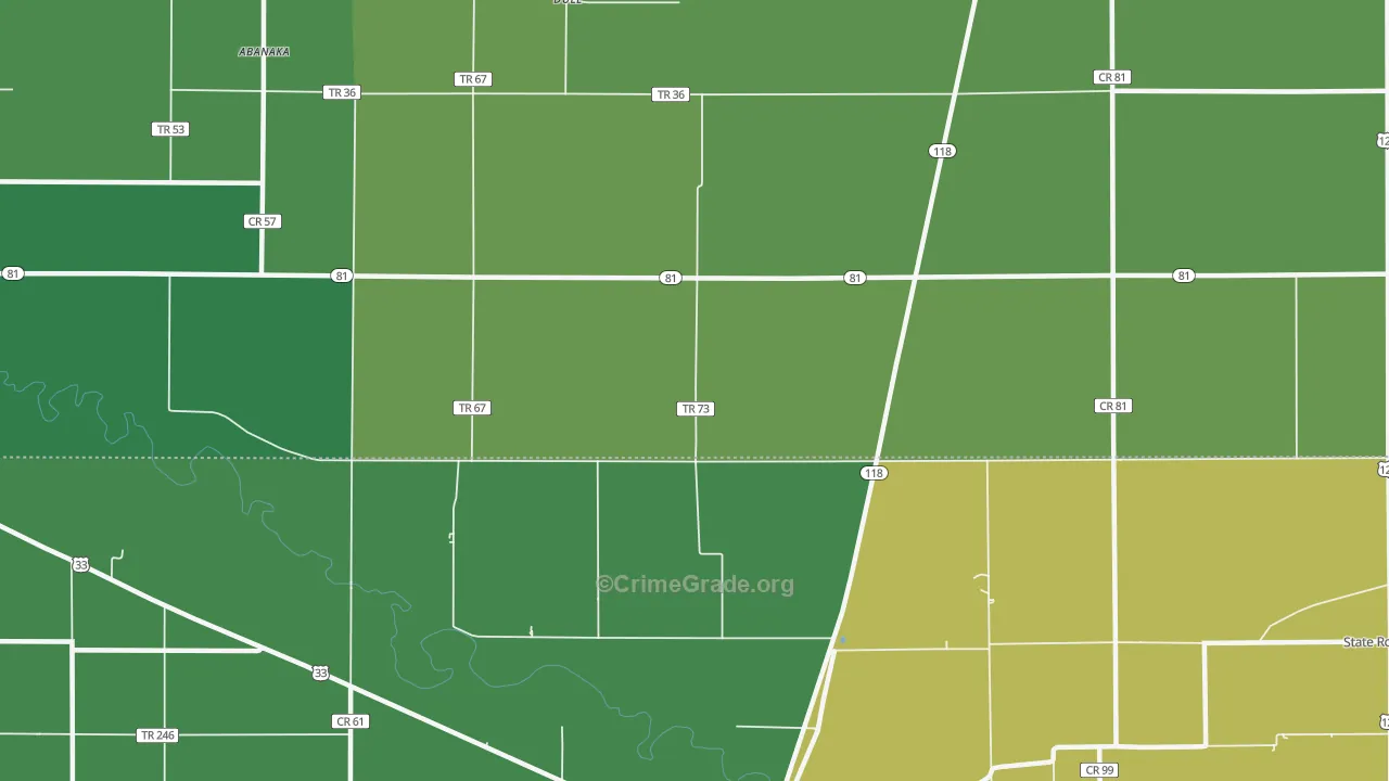 Dull, OH Map of Drug-Related Crime Rates