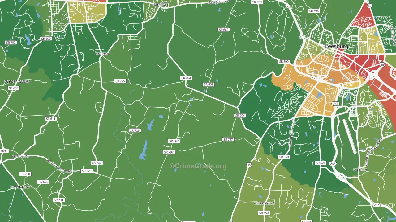 Dulles, VA Map of Drug-Related Crime Rates