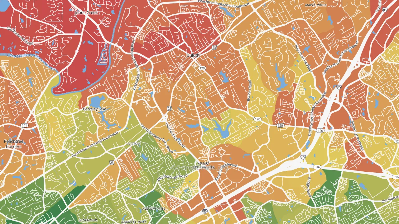 Duluth, GA Map of Drug-Related Crime Rates