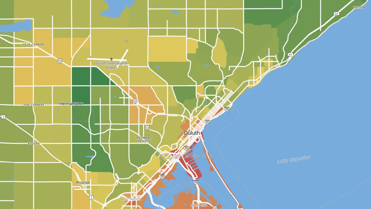 Duluth, MN Map of Drug-Related Crime Rates